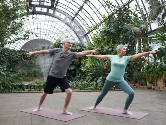 Couple doing yoga